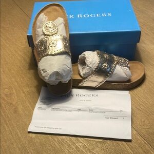 Jack Rogers Gold Kids Sandals
